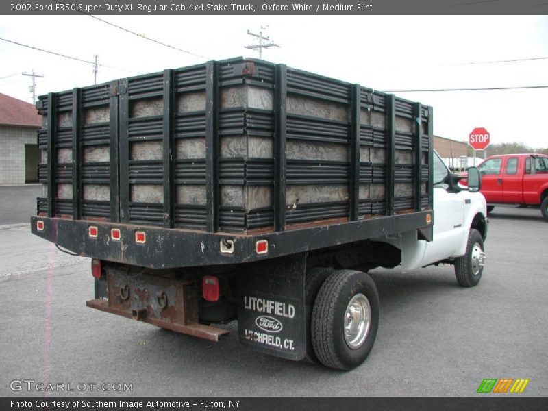 Oxford White / Medium Flint 2002 Ford F350 Super Duty XL Regular Cab 4x4 Stake Truck