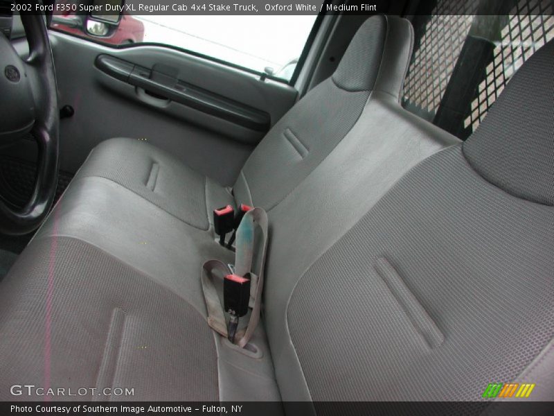 Oxford White / Medium Flint 2002 Ford F350 Super Duty XL Regular Cab 4x4 Stake Truck