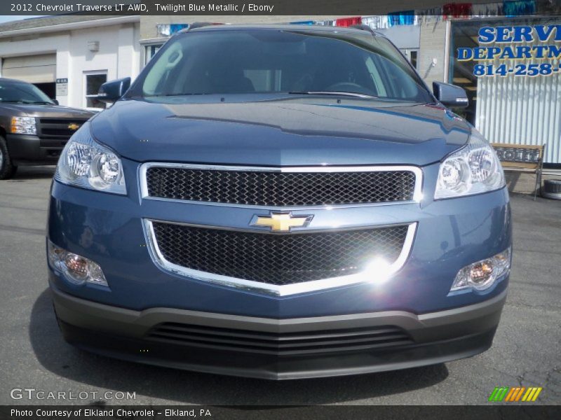 Twilight Blue Metallic / Ebony 2012 Chevrolet Traverse LT AWD