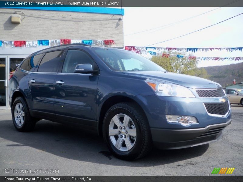 Twilight Blue Metallic / Ebony 2012 Chevrolet Traverse LT AWD