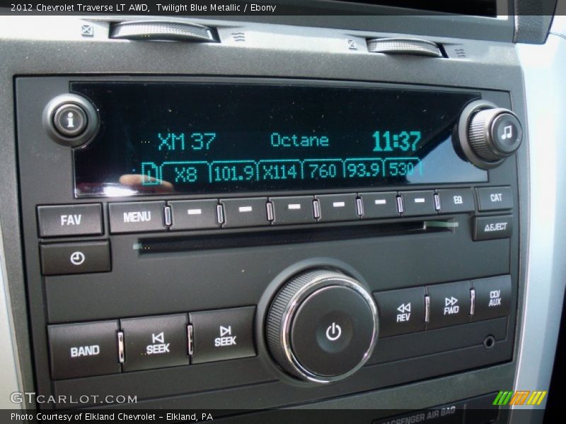 Twilight Blue Metallic / Ebony 2012 Chevrolet Traverse LT AWD