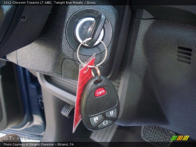 Twilight Blue Metallic / Ebony 2012 Chevrolet Traverse LT AWD