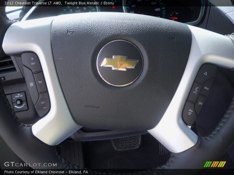 Twilight Blue Metallic / Ebony 2012 Chevrolet Traverse LT AWD