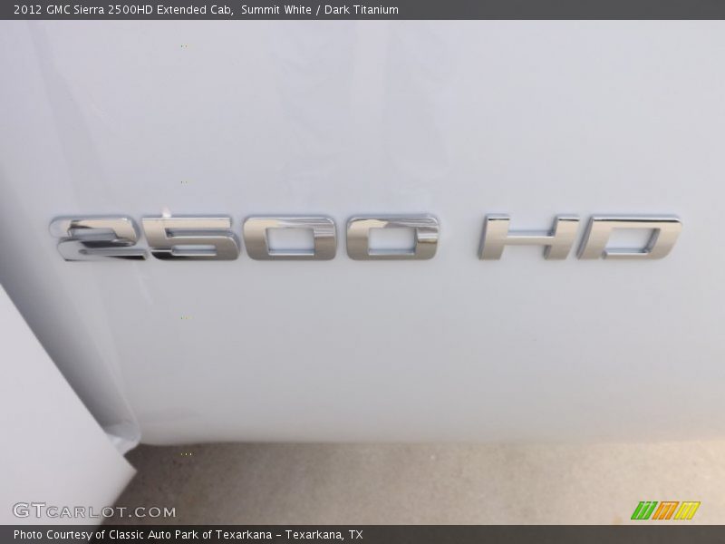 Summit White / Dark Titanium 2012 GMC Sierra 2500HD Extended Cab
