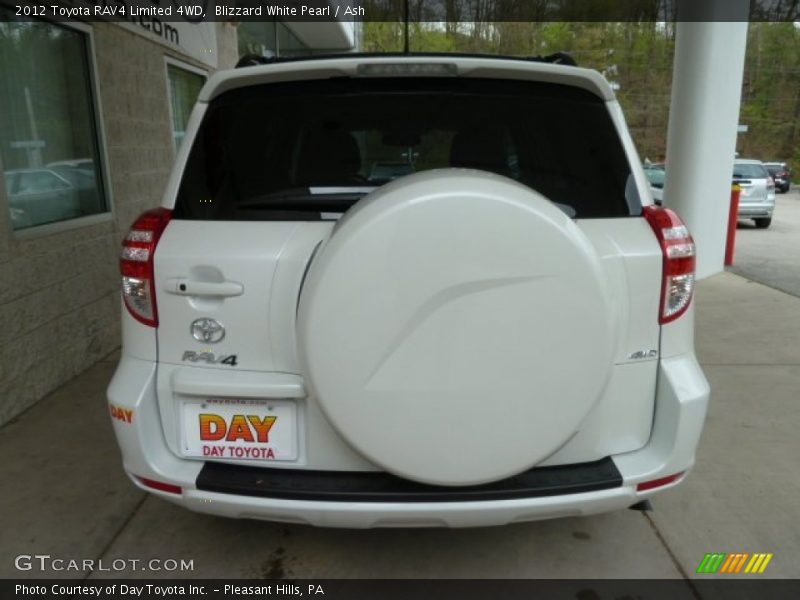Blizzard White Pearl / Ash 2012 Toyota RAV4 Limited 4WD