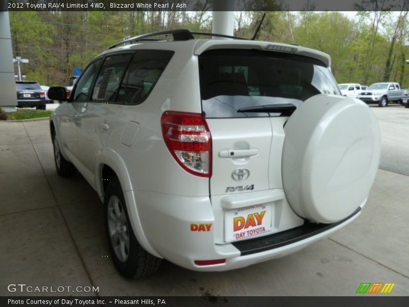 Blizzard White Pearl / Ash 2012 Toyota RAV4 Limited 4WD