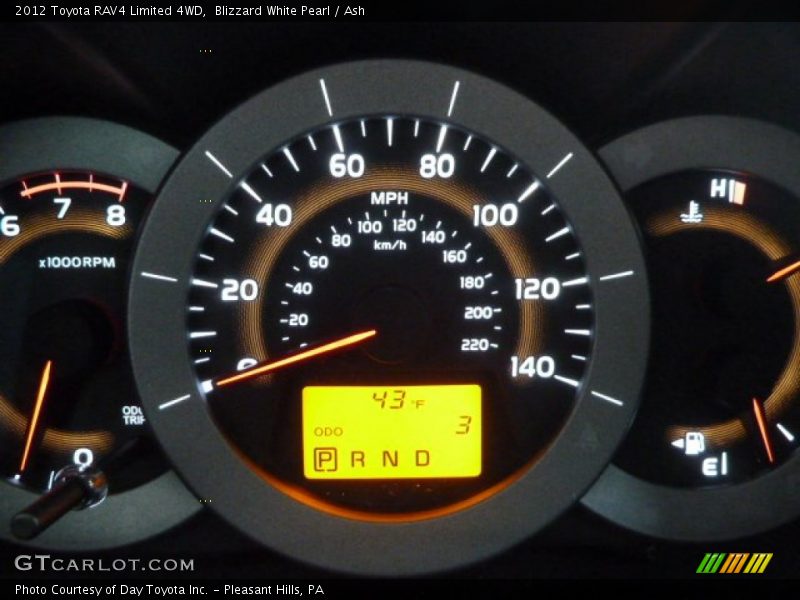 Blizzard White Pearl / Ash 2012 Toyota RAV4 Limited 4WD