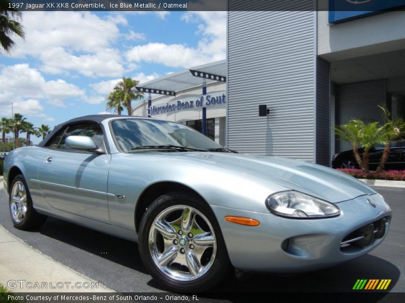 Ice Blue Metallic / Oatmeal 1997 Jaguar XK XK8 Convertible