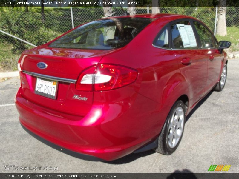 Bright Magenta Metallic / Charcoal Black Leather 2011 Ford Fiesta SEL Sedan