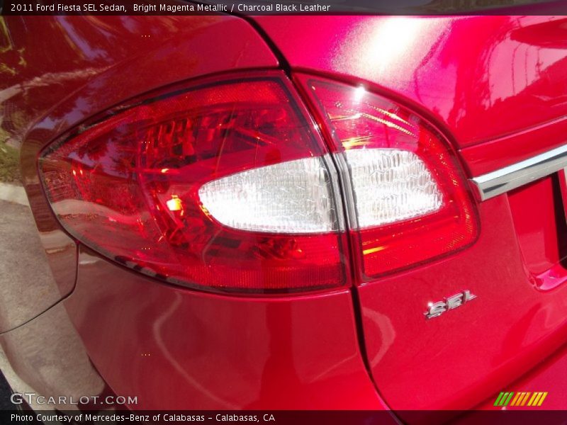 Bright Magenta Metallic / Charcoal Black Leather 2011 Ford Fiesta SEL Sedan