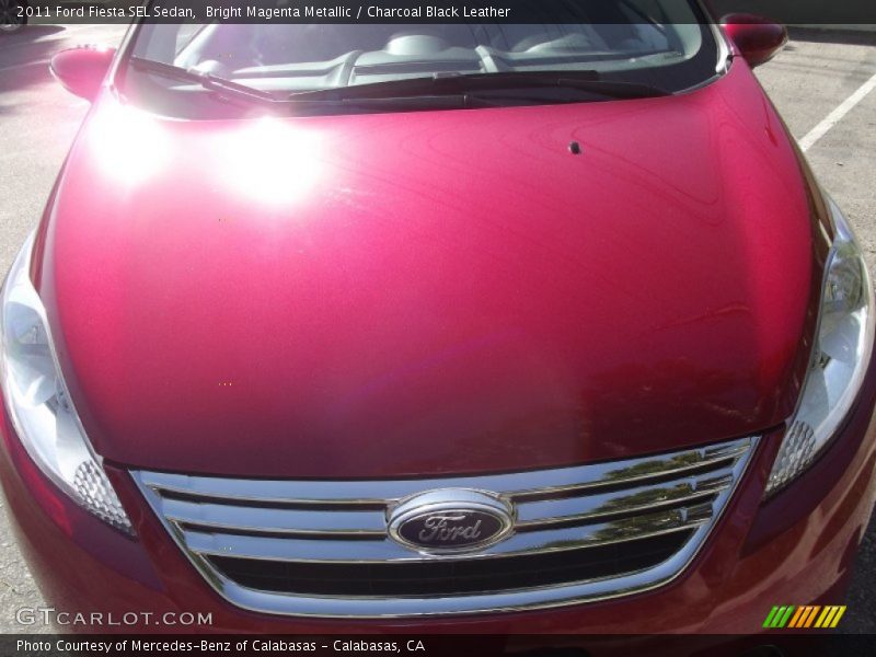 Bright Magenta Metallic / Charcoal Black Leather 2011 Ford Fiesta SEL Sedan