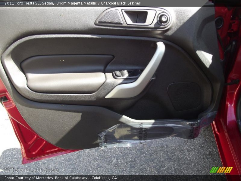 Bright Magenta Metallic / Charcoal Black Leather 2011 Ford Fiesta SEL Sedan