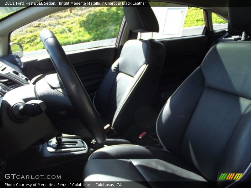 Bright Magenta Metallic / Charcoal Black Leather 2011 Ford Fiesta SEL Sedan