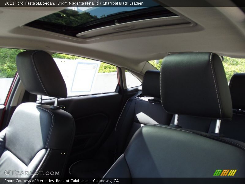 Bright Magenta Metallic / Charcoal Black Leather 2011 Ford Fiesta SEL Sedan