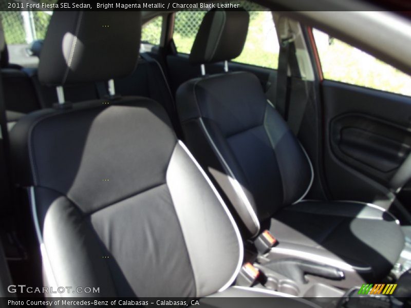 Bright Magenta Metallic / Charcoal Black Leather 2011 Ford Fiesta SEL Sedan