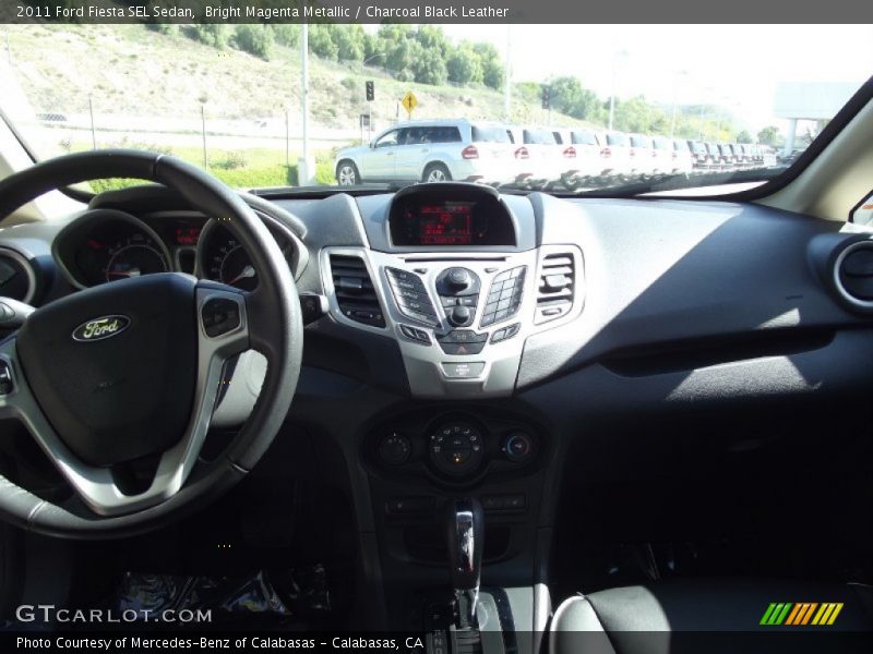 Bright Magenta Metallic / Charcoal Black Leather 2011 Ford Fiesta SEL Sedan
