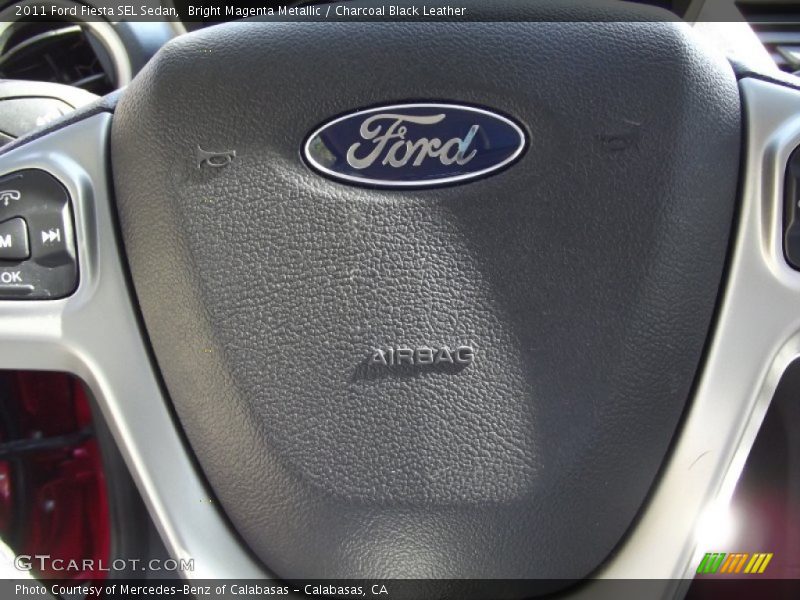 Bright Magenta Metallic / Charcoal Black Leather 2011 Ford Fiesta SEL Sedan