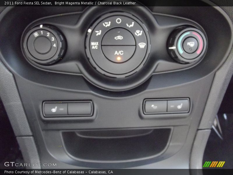 Bright Magenta Metallic / Charcoal Black Leather 2011 Ford Fiesta SEL Sedan