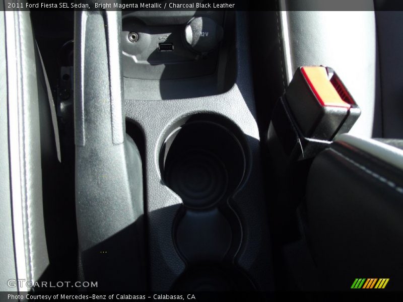 Bright Magenta Metallic / Charcoal Black Leather 2011 Ford Fiesta SEL Sedan