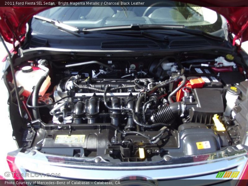 Bright Magenta Metallic / Charcoal Black Leather 2011 Ford Fiesta SEL Sedan