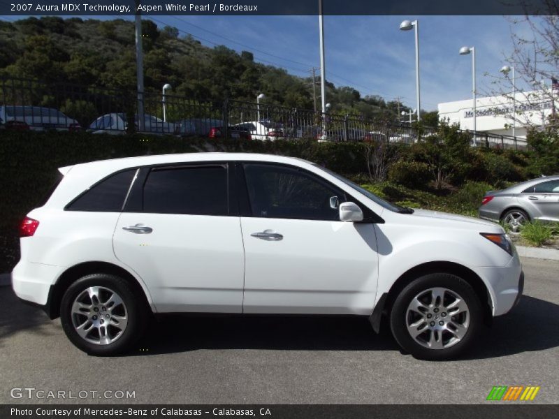 Aspen White Pearl / Bordeaux 2007 Acura MDX Technology