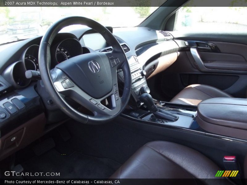Aspen White Pearl / Bordeaux 2007 Acura MDX Technology