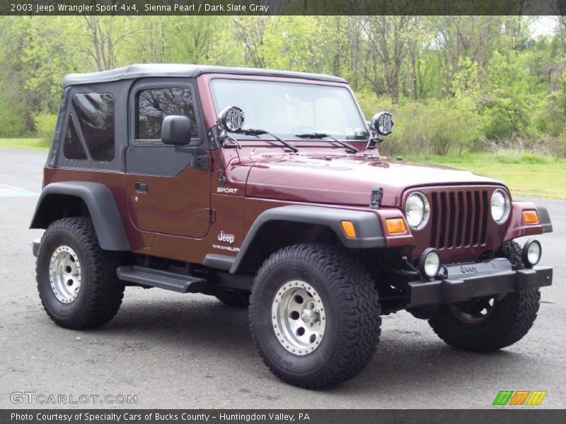 Sienna Pearl / Dark Slate Gray 2003 Jeep Wrangler Sport 4x4