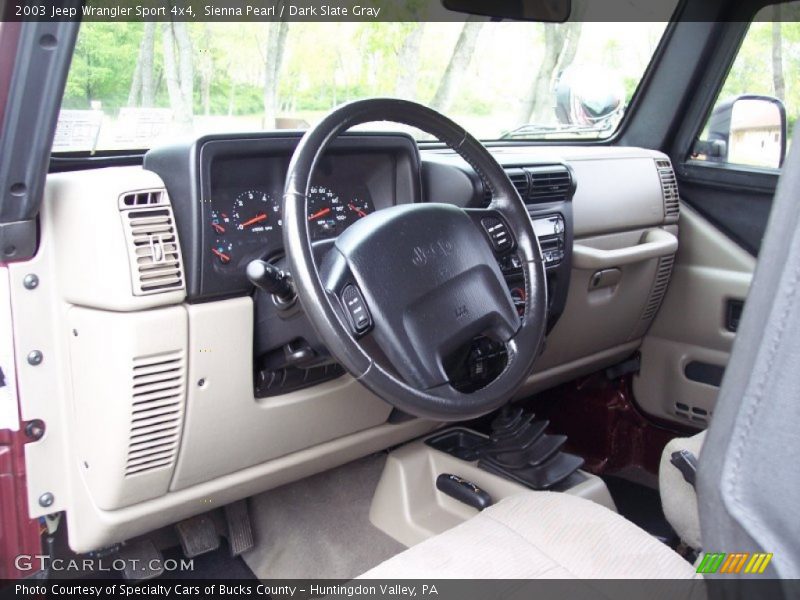 Sienna Pearl / Dark Slate Gray 2003 Jeep Wrangler Sport 4x4