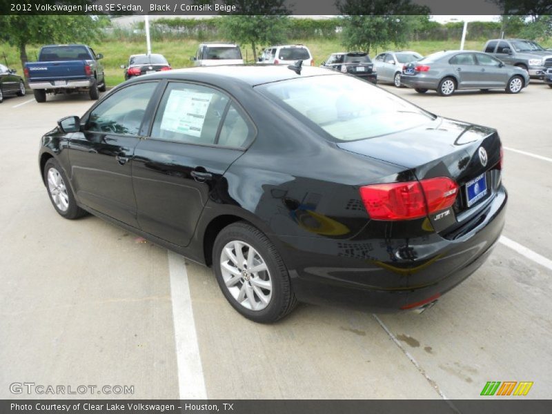 Black / Cornsilk Beige 2012 Volkswagen Jetta SE Sedan
