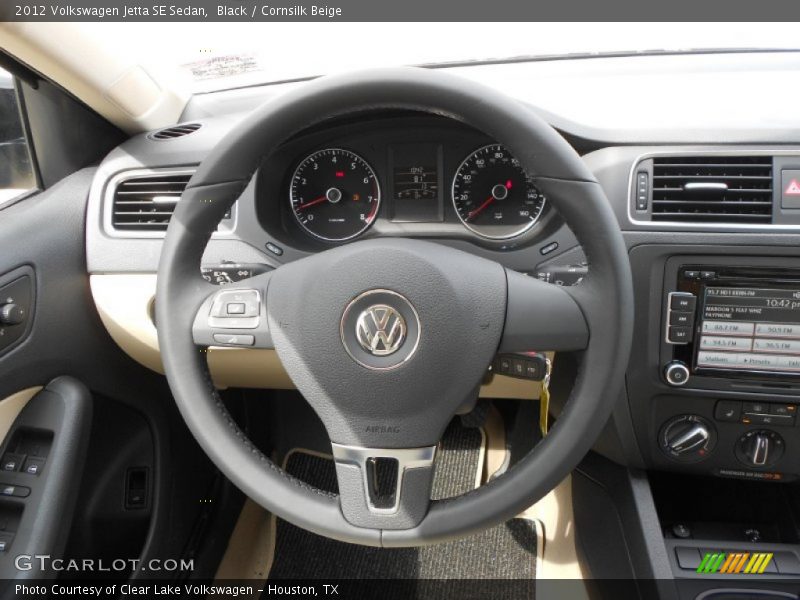 Black / Cornsilk Beige 2012 Volkswagen Jetta SE Sedan