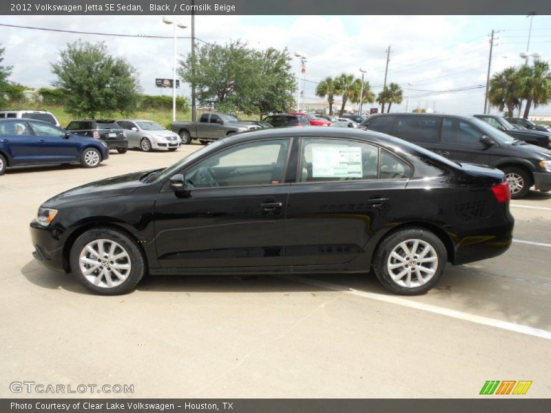 Black / Cornsilk Beige 2012 Volkswagen Jetta SE Sedan