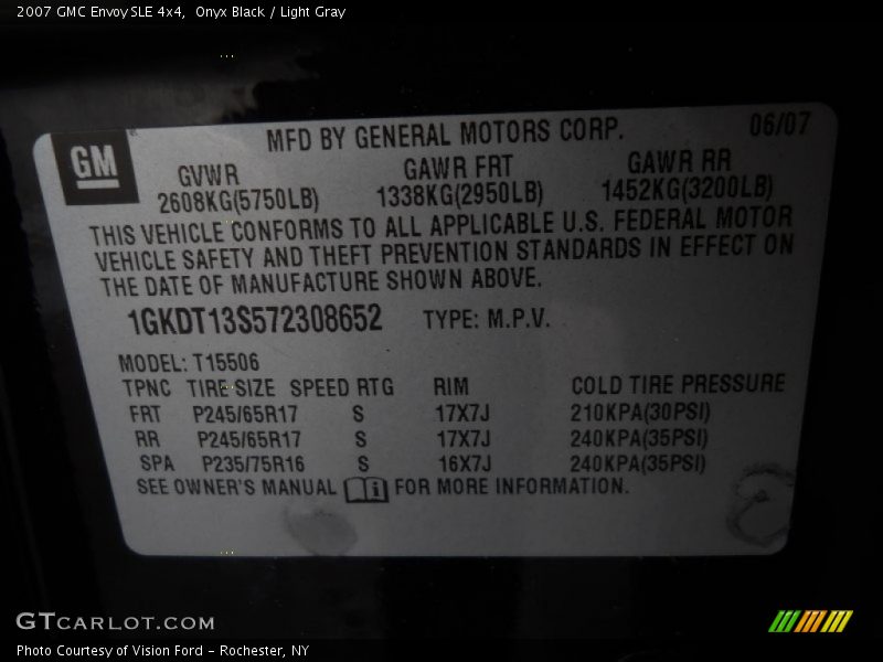 Onyx Black / Light Gray 2007 GMC Envoy SLE 4x4