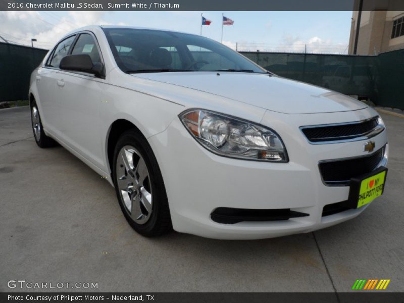 Summit White / Titanium 2010 Chevrolet Malibu LS Sedan
