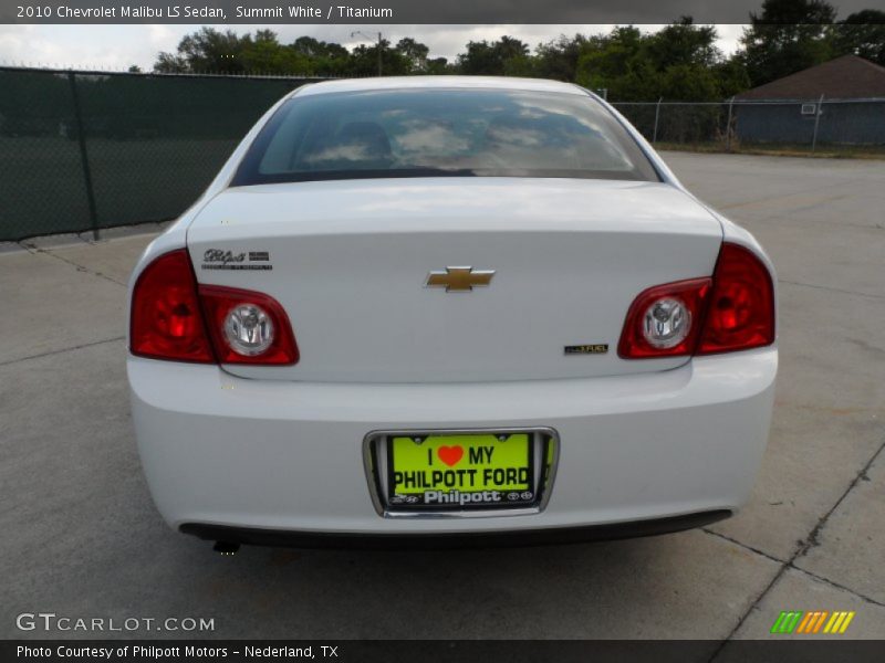 Summit White / Titanium 2010 Chevrolet Malibu LS Sedan