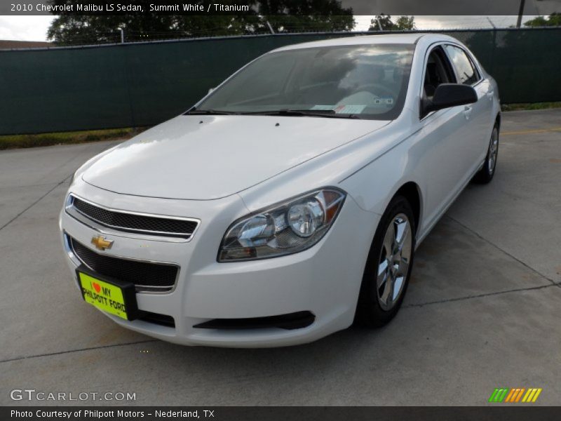 Summit White / Titanium 2010 Chevrolet Malibu LS Sedan