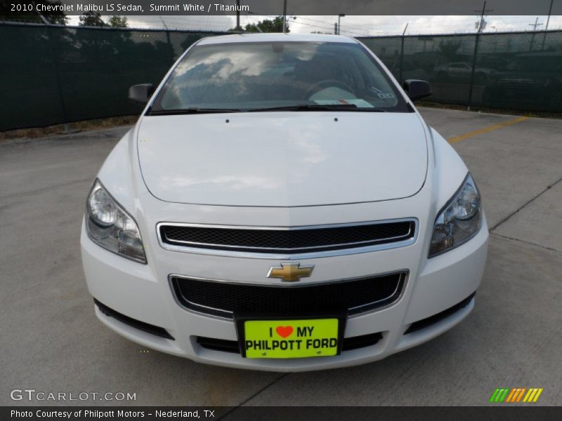 Summit White / Titanium 2010 Chevrolet Malibu LS Sedan