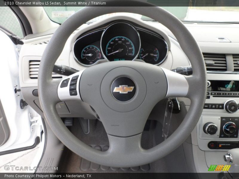Summit White / Titanium 2010 Chevrolet Malibu LS Sedan