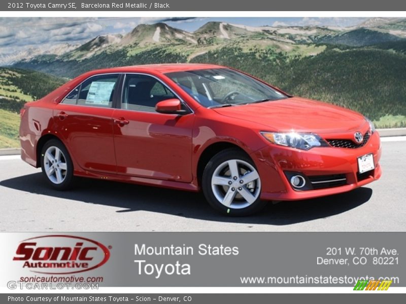 Barcelona Red Metallic / Black 2012 Toyota Camry SE