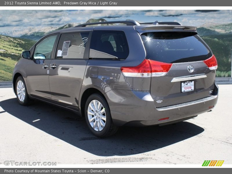 Predawn Gray Mica / Light Gray 2012 Toyota Sienna Limited AWD