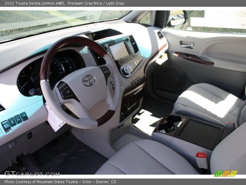 Predawn Gray Mica / Light Gray 2012 Toyota Sienna Limited AWD