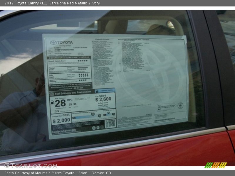 Barcelona Red Metallic / Ivory 2012 Toyota Camry XLE