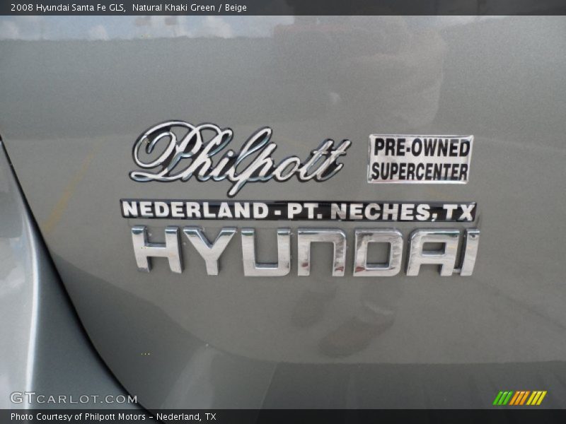 Natural Khaki Green / Beige 2008 Hyundai Santa Fe GLS