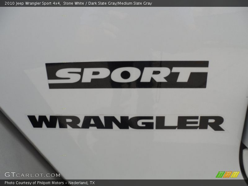 Stone White / Dark Slate Gray/Medium Slate Gray 2010 Jeep Wrangler Sport 4x4