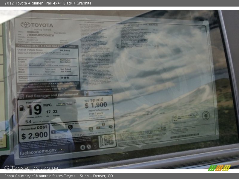 Black / Graphite 2012 Toyota 4Runner Trail 4x4