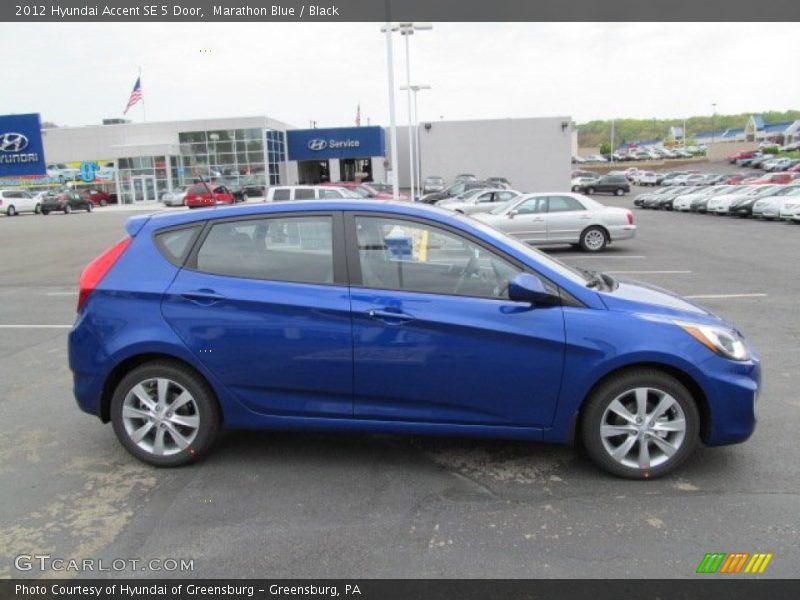 Marathon Blue / Black 2012 Hyundai Accent SE 5 Door