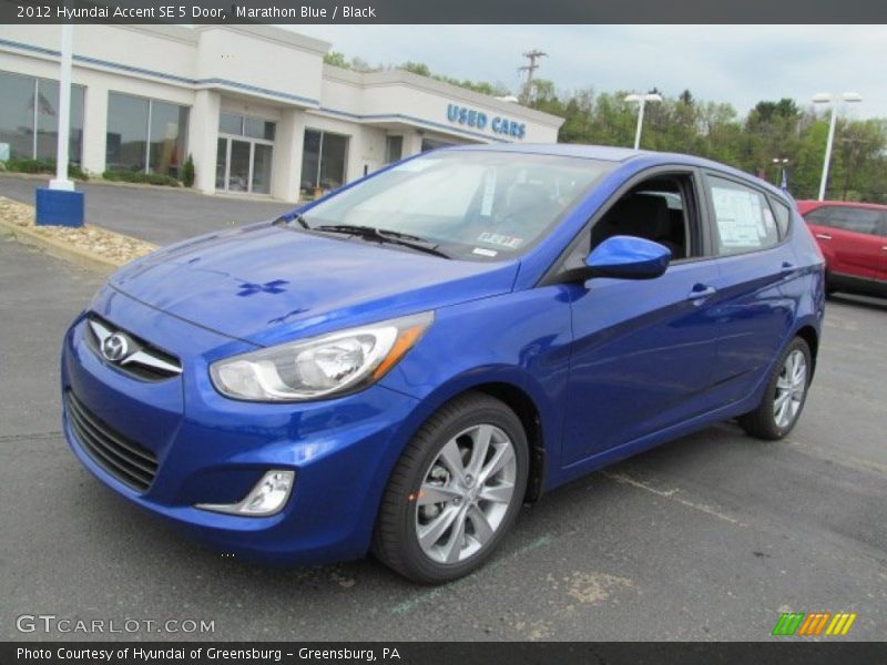 Marathon Blue / Black 2012 Hyundai Accent SE 5 Door