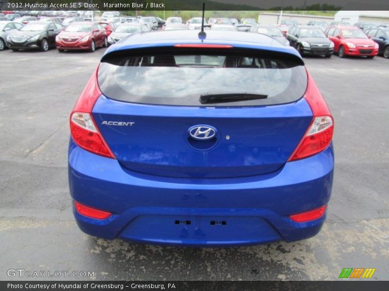 Marathon Blue / Black 2012 Hyundai Accent SE 5 Door
