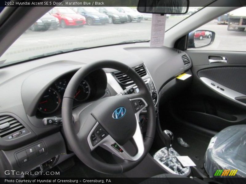 Marathon Blue / Black 2012 Hyundai Accent SE 5 Door