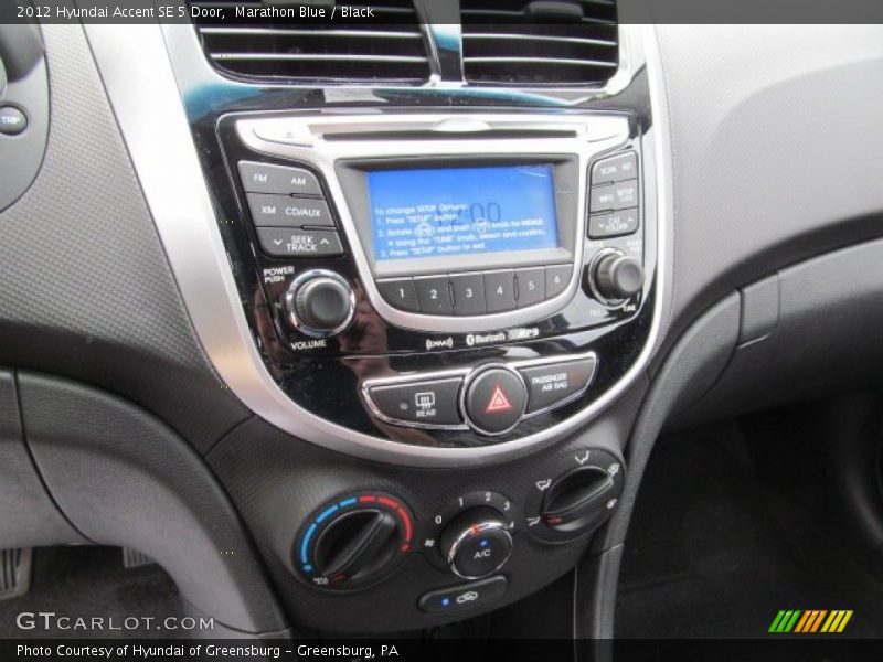 Marathon Blue / Black 2012 Hyundai Accent SE 5 Door