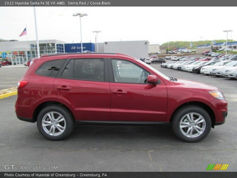 Sierra Red / Cocoa Black 2012 Hyundai Santa Fe SE V6 AWD